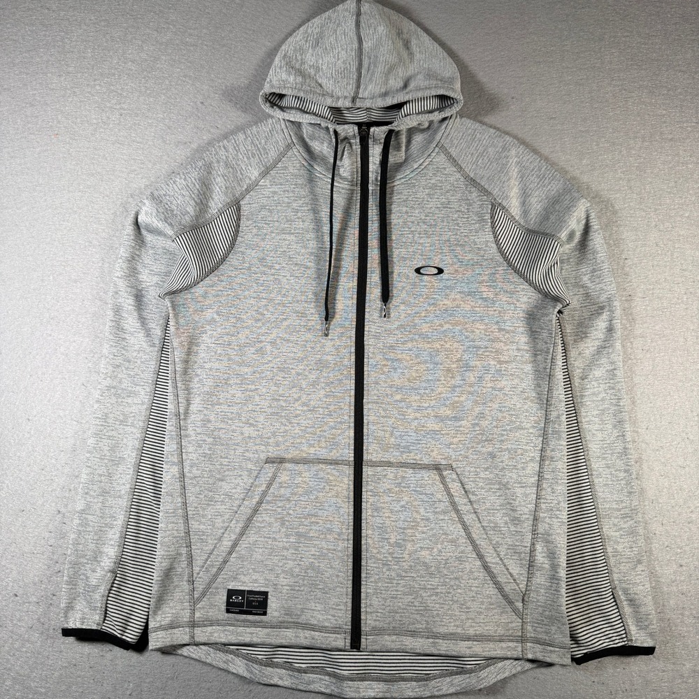Oakley Men's Gray Heathered Zip Up Hoodie Athletic Regular Fit Size‎ Small